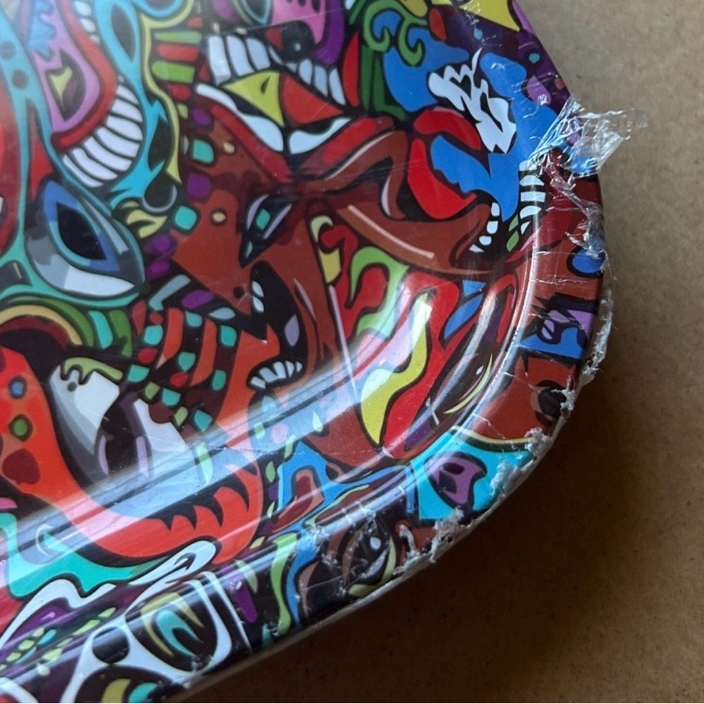 Metal Trays with PCV Soft Magnetic Lid Trippy Rolling Tray with Lid Home Storage - Picture 9 of 9